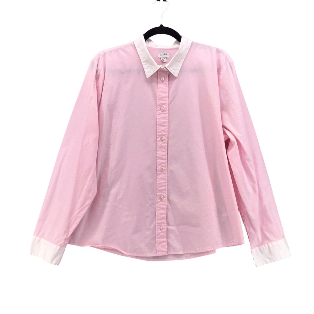 J‎ Crew Button Up Shirt Pink XXL